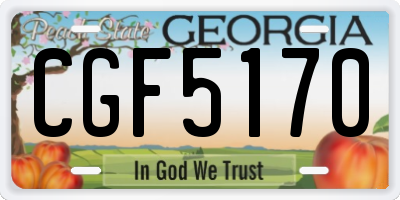 GA license plate CGF5170