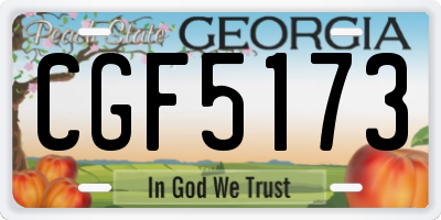 GA license plate CGF5173
