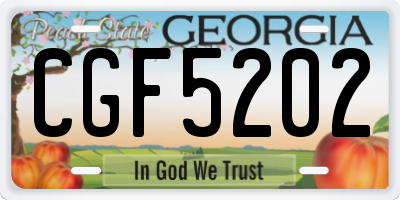 GA license plate CGF5202