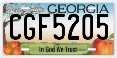 GA license plate CGF5205