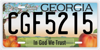 GA license plate CGF5215