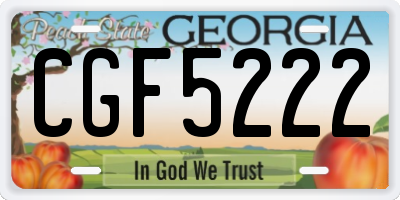 GA license plate CGF5222