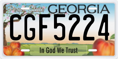 GA license plate CGF5224