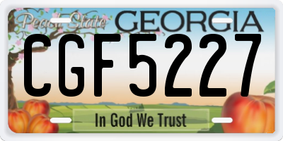 GA license plate CGF5227