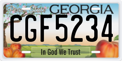 GA license plate CGF5234