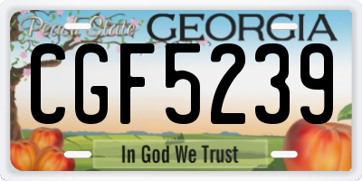 GA license plate CGF5239