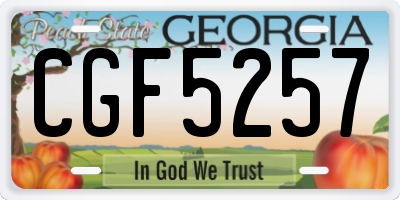 GA license plate CGF5257