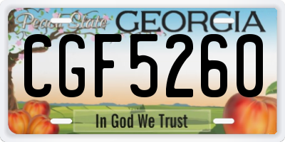 GA license plate CGF5260