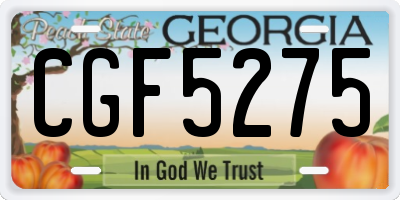GA license plate CGF5275