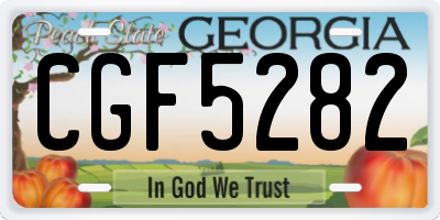 GA license plate CGF5282