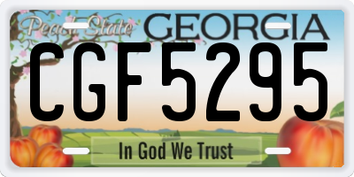 GA license plate CGF5295