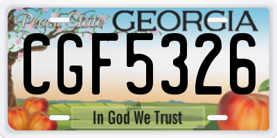 GA license plate CGF5326
