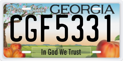 GA license plate CGF5331