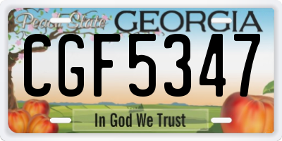 GA license plate CGF5347