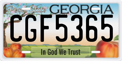GA license plate CGF5365