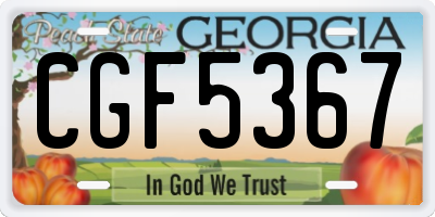 GA license plate CGF5367
