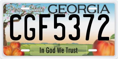 GA license plate CGF5372