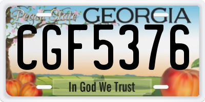 GA license plate CGF5376