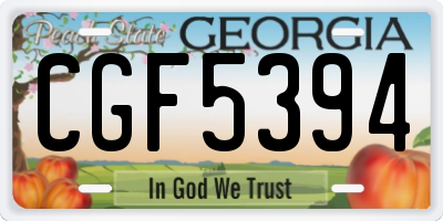GA license plate CGF5394