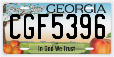 GA license plate CGF5396