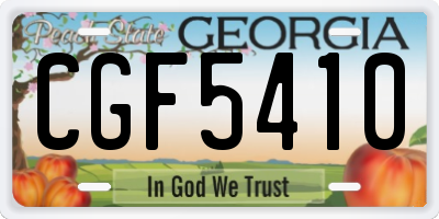 GA license plate CGF5410