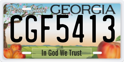 GA license plate CGF5413
