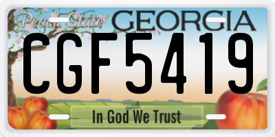 GA license plate CGF5419