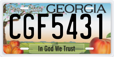 GA license plate CGF5431