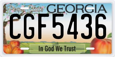 GA license plate CGF5436