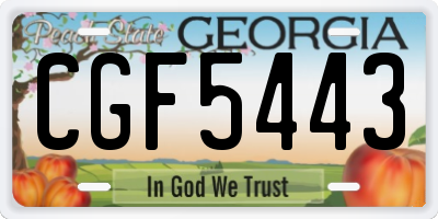 GA license plate CGF5443