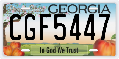 GA license plate CGF5447