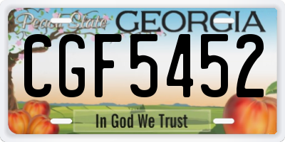 GA license plate CGF5452