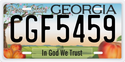 GA license plate CGF5459