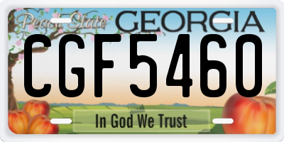 GA license plate CGF5460