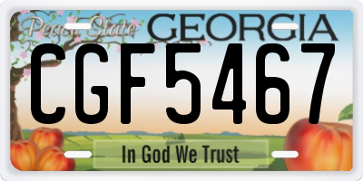 GA license plate CGF5467