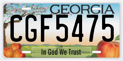 GA license plate CGF5475