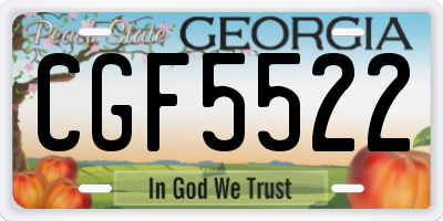 GA license plate CGF5522