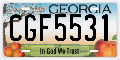 GA license plate CGF5531