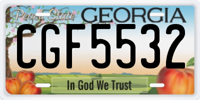 GA license plate CGF5532