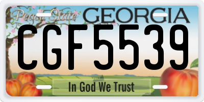 GA license plate CGF5539
