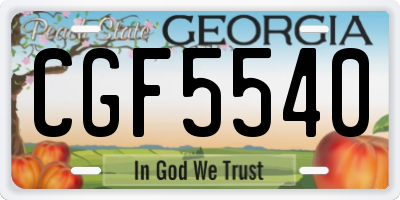 GA license plate CGF5540