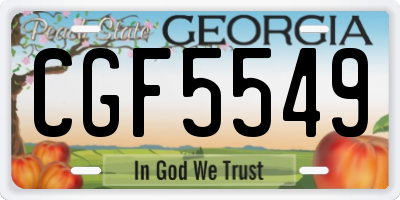 GA license plate CGF5549