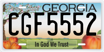 GA license plate CGF5552