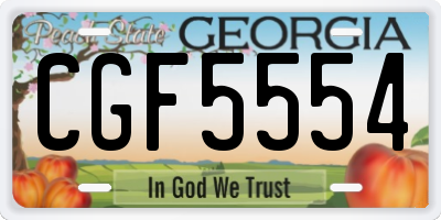 GA license plate CGF5554
