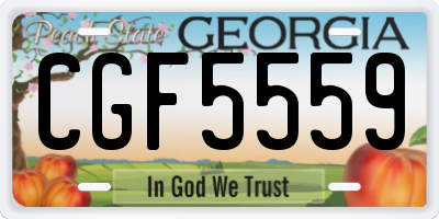GA license plate CGF5559
