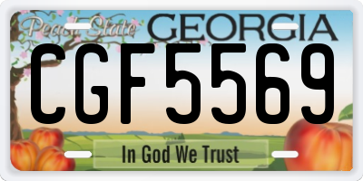 GA license plate CGF5569