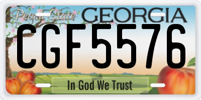 GA license plate CGF5576