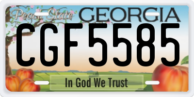 GA license plate CGF5585