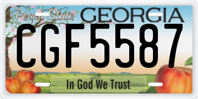 GA license plate CGF5587