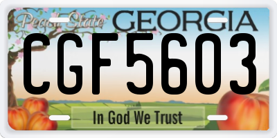 GA license plate CGF5603